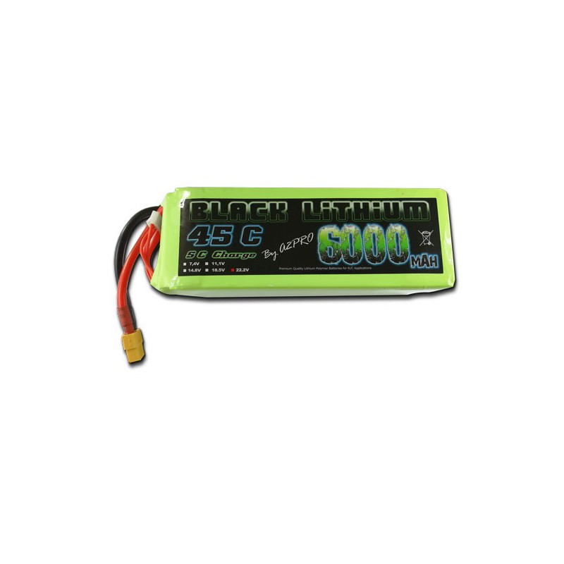 Lipo Bati für Radio -kontrollierte Lipo Black Lithium 6000mah 45c 6s | Scientific-MHD