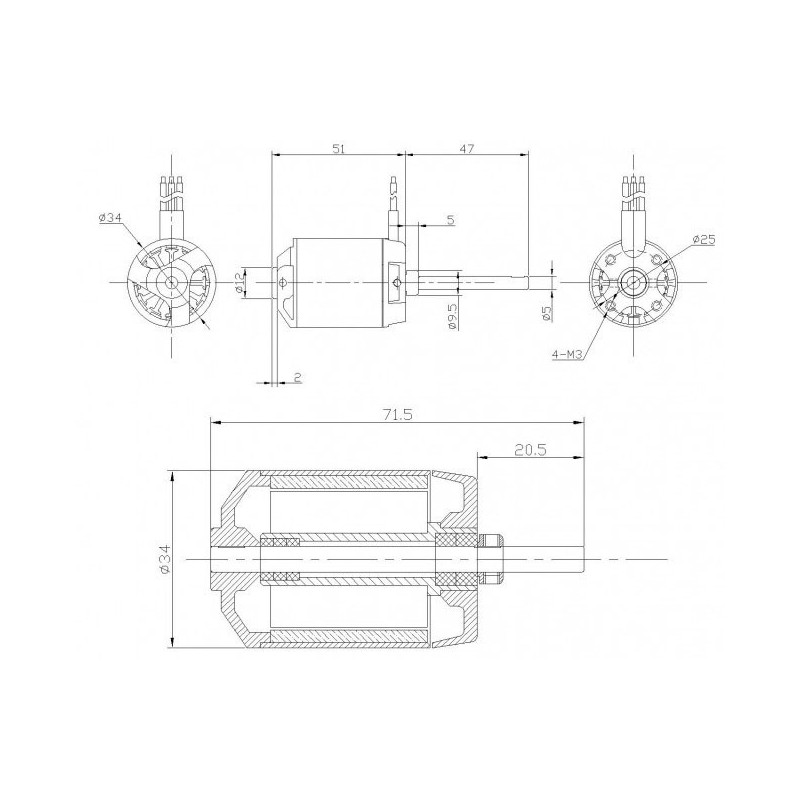 Elektromotor DM2630 KV750 Motor | Scientific-MHD