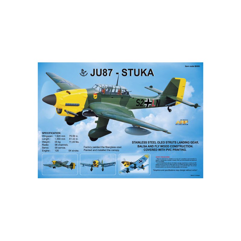Funk -kontrolliertes Thermalflugzeug Ju 87b Stuka120 ARF | Scientific-MHD