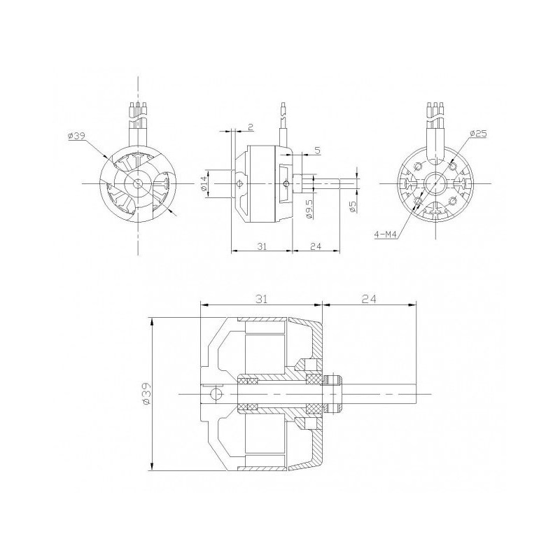 Elektromotor DM2810 KV1000 Motor | Scientific-MHD
