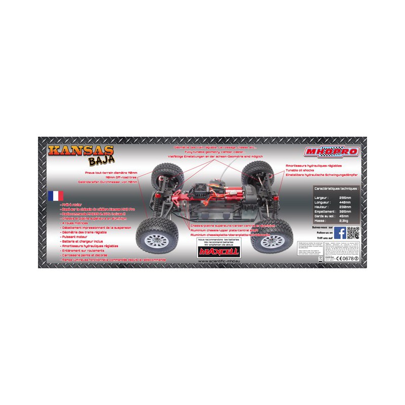 Kansas Baja Bl Rtr 1/10 Radio -kontrolliertes Elektroauto | Scientific-MHD