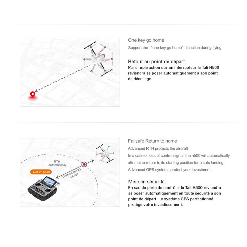 Radio -kontrollierte Drohne für erfahrene Tali 500 RTF -Modus 1 | Scientific-MHD