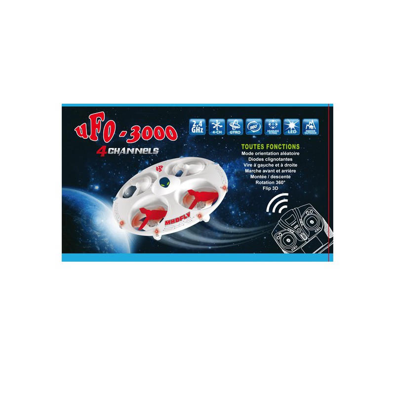 Radio -kontrollierte Drohne für Anfänger UFO 3000 Soloup Silber Silber | Scientific-MHD