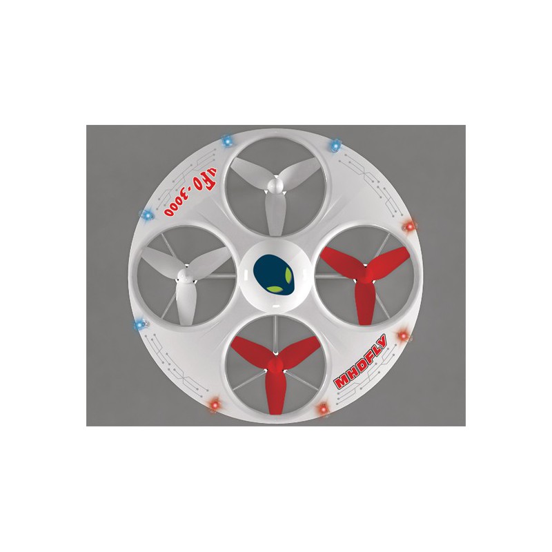 Radio -kontrollierte Drohne für Anfänger UFO 3000 White Flying Saucer | Scientific-MHD