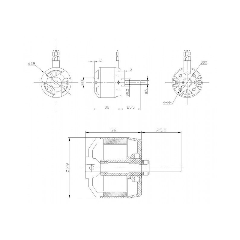 Elektromotor DM2815 KV1100 Motor | Scientific-MHD