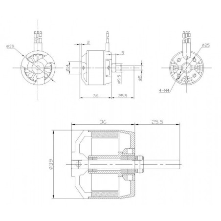Elektromotor DM2815 KV1100 Motor | Scientific-MHD