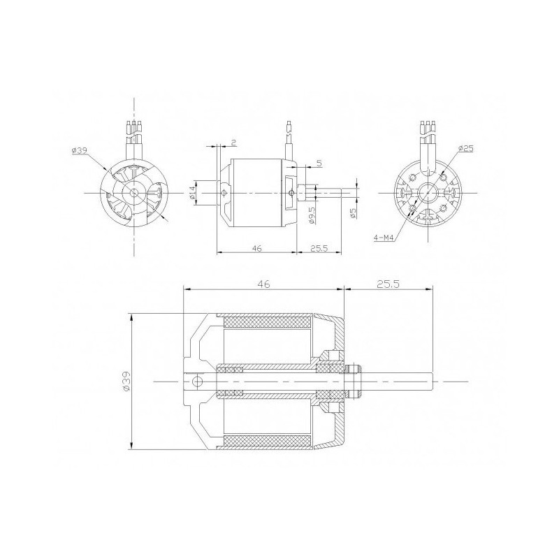 Elektromotor DM2825 KV950 Motor | Scientific-MHD