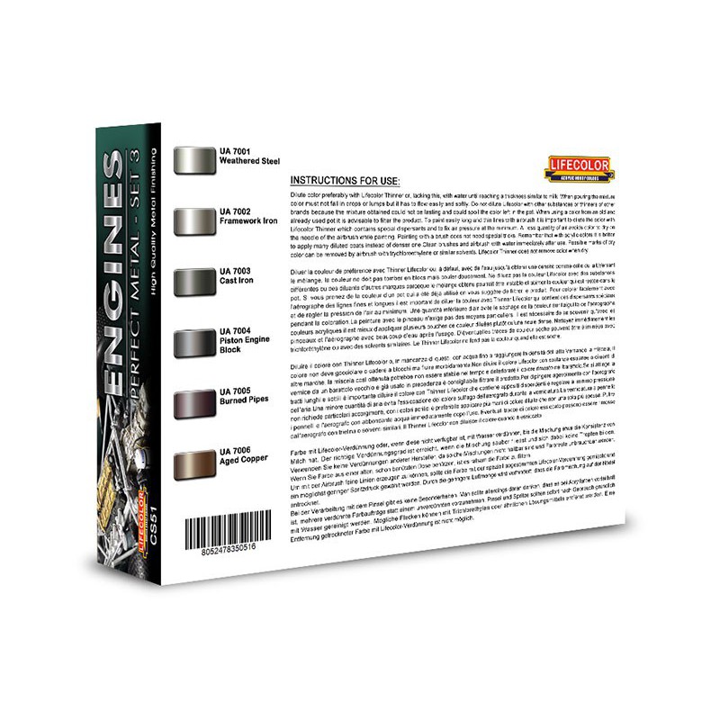 Acrylmalerei Motor Perfect Metall Set 3 | Scientific-MHD