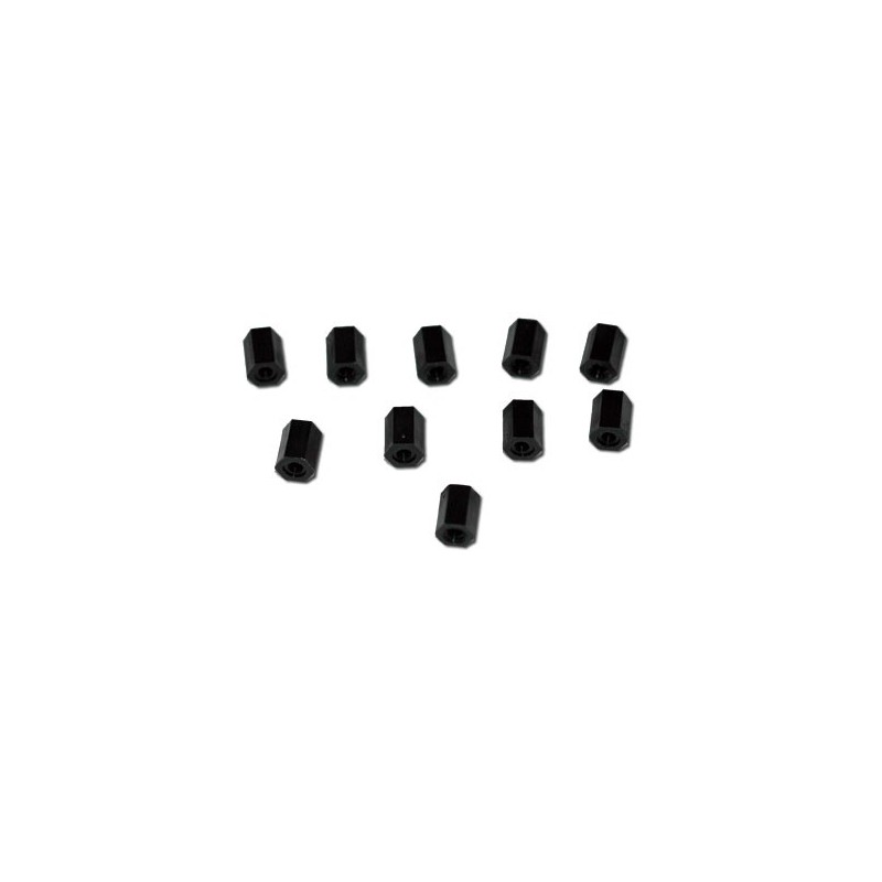 Schwarzer Nyloninnen und weiblicher M3x8 -Nylon -Abstandshalter (10ps) | Scientific-MHD