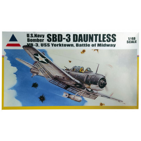 Maquette d'avion en plastique SBD-3 Dauntless VB-3 USS Yorktown Battle of Midway 1/48 | Scientific-MHD
