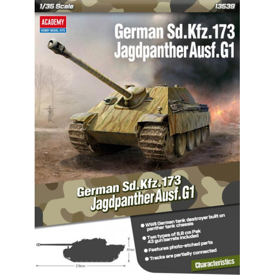 German Sd.kfz.173 Jagdpanther Ausf.G1 1/35 Kunststofftankmodell German Sd.kfz.173...