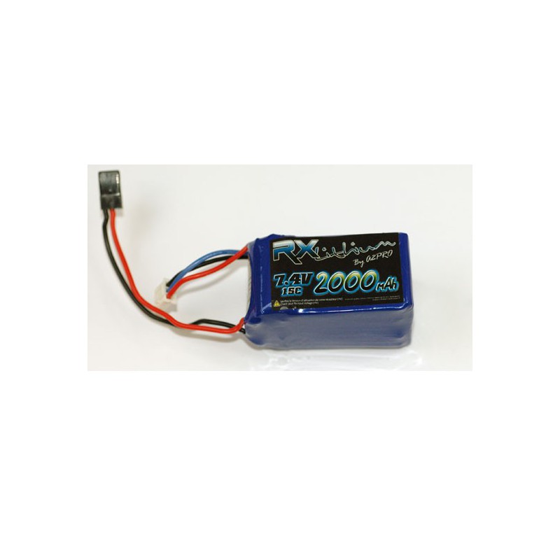 Lipo -Batterie für radio -kontrollierte Gerätepakete RX Lipo 7.4v/2000mah Jr. | Scientific-MHD
