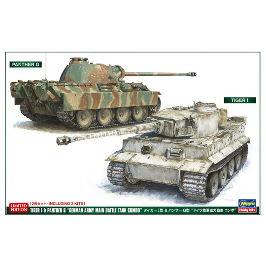Plastikmodellpanzer Tiger I und Panther G "Set von 2 deutschen Kampfpanzern" 1:72 Plastikmodellpanzer Tiger I...