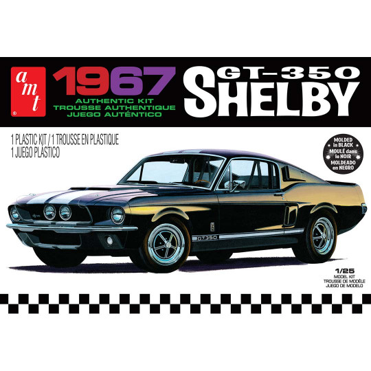 Plastikmodell des Autos Shelby GT350 Schwarz 1967 1:25 Plastikmodell des Autos...