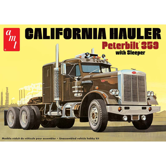 Plastikmodell eines LKW CALIFORNIA HAULER Peterbilt 359 mit Liegeplatz 1:25 Plastikmodell eines LKW...