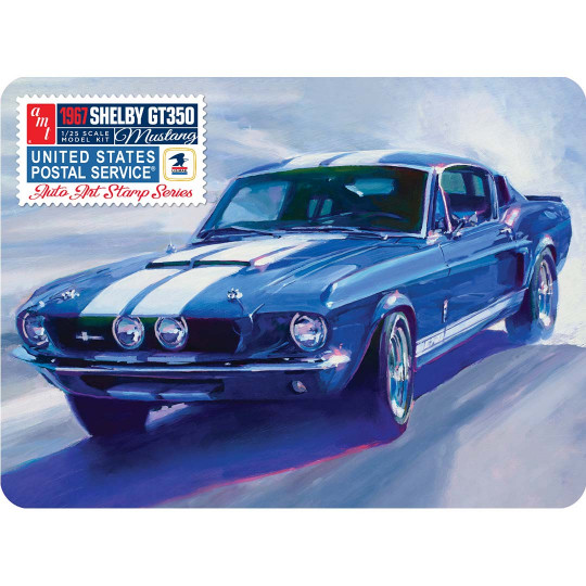 Plastikmodell des Autos SHELBY GT350 1967 USPS STAMP SERIES 1:25 Plastikmodell des Autos...