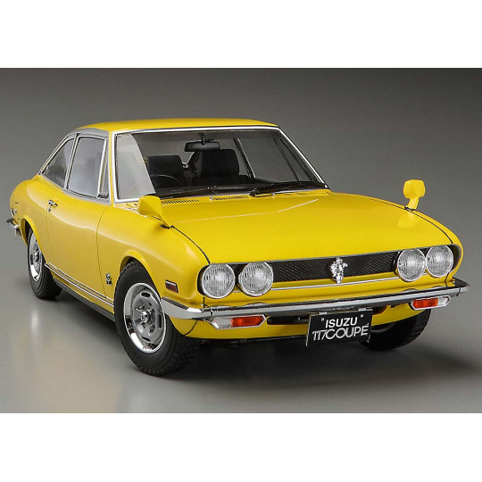 Plastikmodell des Autos Isuzu 117 Coupé mi-series (XE) 1976 1:24 Plastikmodell des Autos...