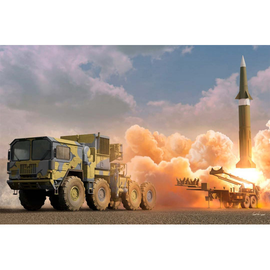 Plastikmodell des LKW M1001 mit Anhänger M790 Raketenwerfer 1:35 Plastikmodell des LKW M1001...