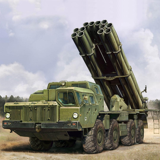 Plastikmodell des russischen Lastwagens 9A52-2 Smerch-M Raketenwerfer RSZO 9k58 1:72 Plastikmodell des...