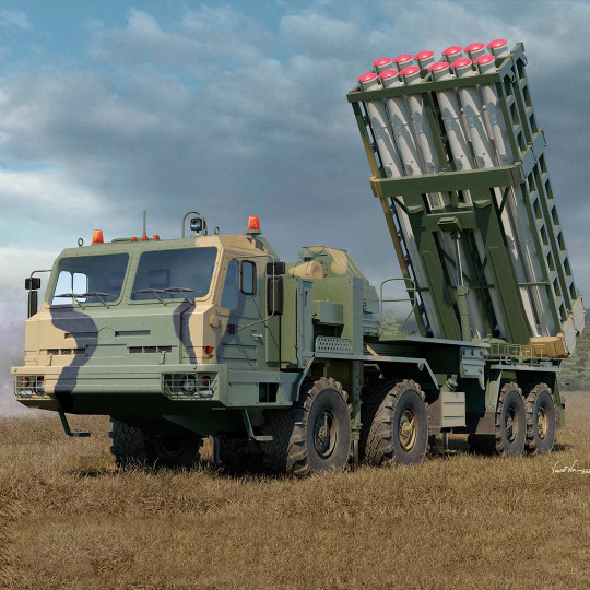 Plastikmodell eines russischen Raketenwerfers 9M96 of 50P6E TEL S350E Vityaz 1:35 Plastikmodell eines...