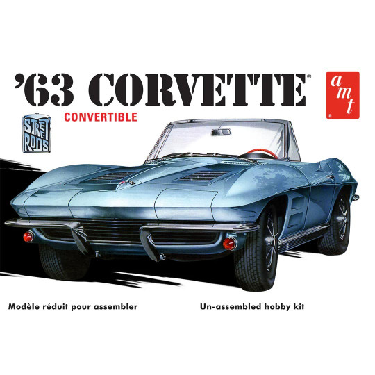 Plastikmodell des Autos Chevrolet Corvette convertible 1963 1:25 Plastikmodell des Autos...