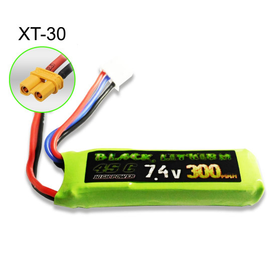 Lipo Black Lithium 300mah 45c 2s XT-30 Lipo Black Lithium 300mah...