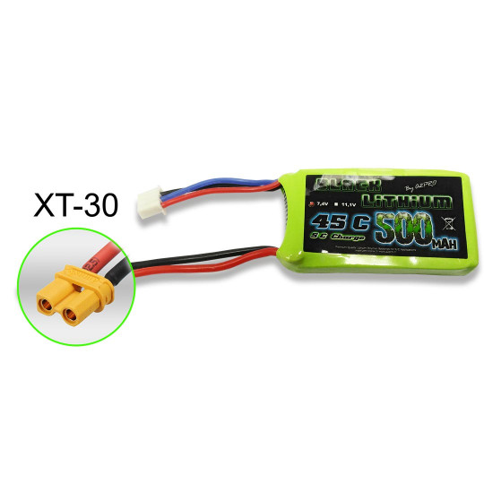 Lipo Black Lithium 500mAh 45c 2s XT-30 Lipo Black Lithium 500mAh...