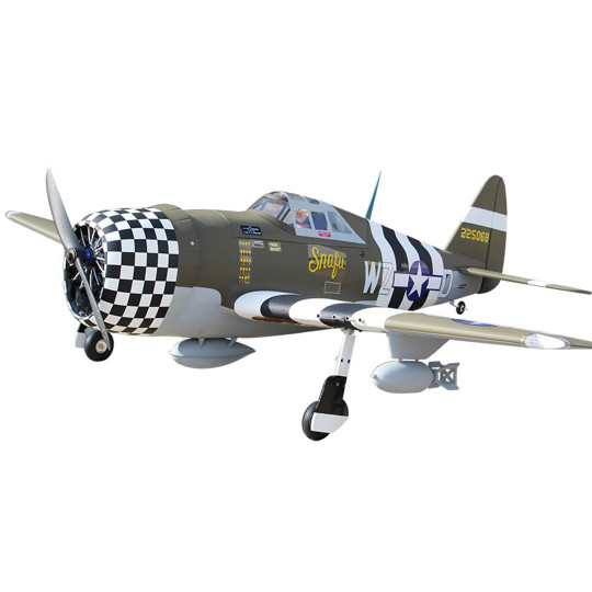 Ferngesteuertes Thermoflugzeug P-47G SNAFU 10-15cc ARF "mit elektrischem Einziehfahrwerk" Ferngesteuertes...
