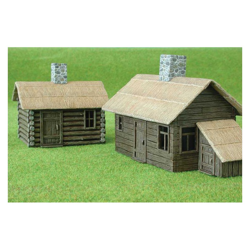 Montiertes und bemaltes Diorama Modell 2 Cottage Wood 1/144 bemalt | Scientific-MHD