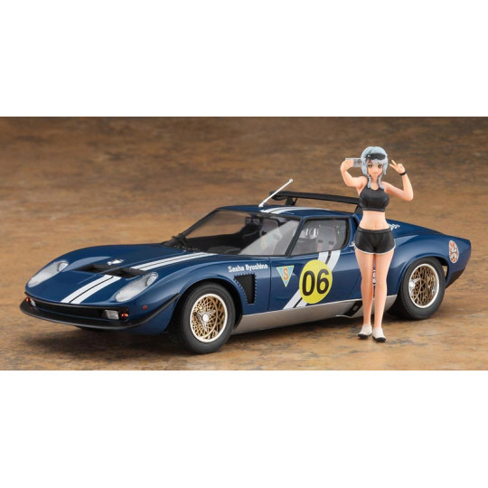 Plastikmodell des Autos Lamborghini Jota SVR mit Figurine Sasha Ilyushina SP556 1:24 Plastikmodell des Autos...