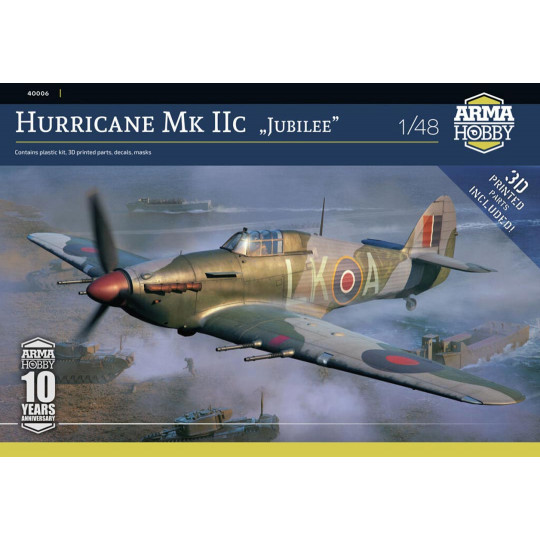 Plastikmodellflugzeug Hurricane Mk IIc Jubilee LIMITIERTE AUSGABE 1:48 Plastikmodellflugzeug...