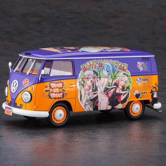 Plastikmodell des Autos VW Kombi Typ 2 Van "Egg Girls Happy Halloween" SP 573 1:24 Plastikmodell des Autos VW...