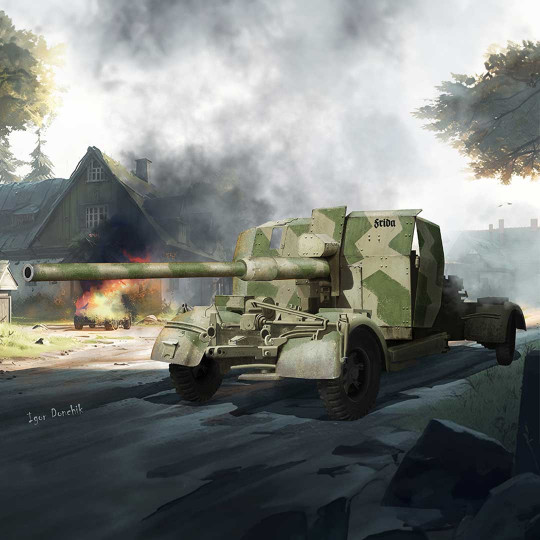 Plastikmodell eines Panzers German 8,8cm Flak 41 1:35 Plastikmodell eines Panzers...