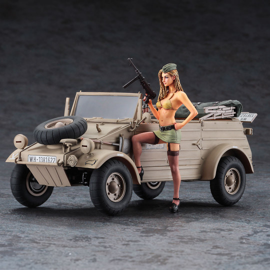 Pkw.K1 Kübelwagen Typ 82 (Ballonreifen) Plastikmodell mit Figur 1:24 SP473 Pkw.K1 Kübelwagen Typ 82...