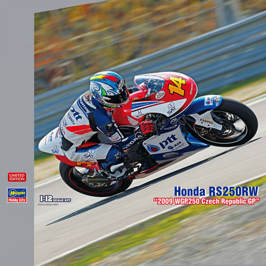Plastikmodell des Motorrads Honda RS250RW " 2009 WGP250 Czech GP " 1:12 Plastikmodell des Motorrads...
