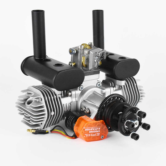 Thermischer Benzinmotor für Flugzeuge EPHIL 40cc Zweizylinder PRO mit Anlasser Thermischer Benzinmotor für...