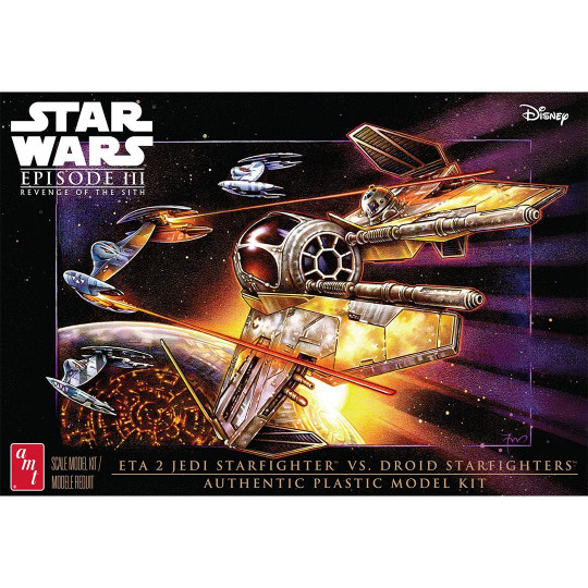Science-Fiction-Modell aus Kunststoff Star Wars Jedi Starfighter vs. Droid fighters 1:48 Science-Fiction-Modell aus...