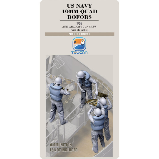 US NAVY 40MM QUAD BOFORS Flugabwehrkanonenbesatzung mit Rettungswesten Set 3J 1:35 US NAVY 40MM QUAD BOFORS...