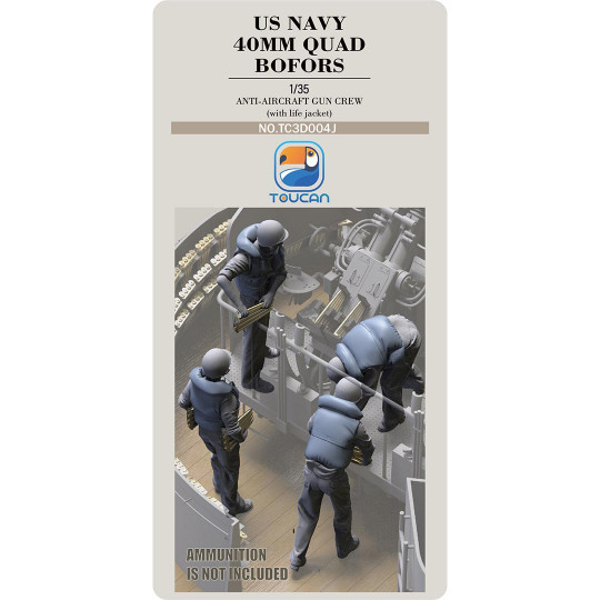 US NAVY 40MM QUAD BOFORS Flugabwehrkanonenbesatzung mit Rettungswesten Set 4J 1:35 US NAVY 40MM QUAD BOFORS...
