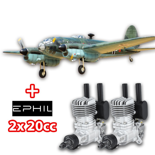 Thermikflugzeug Combo HE 111 2,5m ARF + 2 x EPHIL 20cc Thermikflugzeug Combo HE...