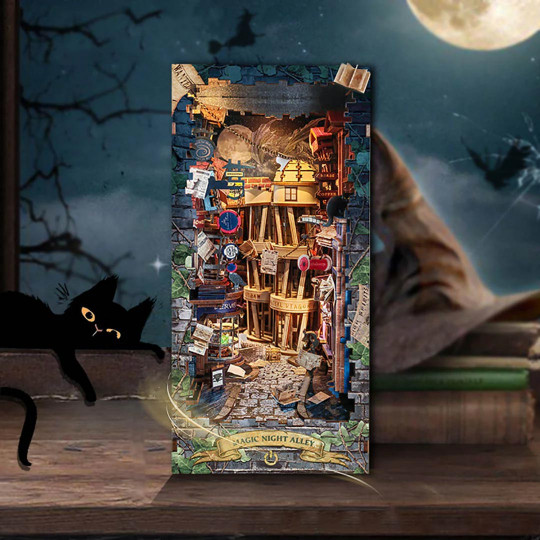 Puzzle 3D Buchstütze Magic Night Alley Puzzle 3D Buchstütze Magic...