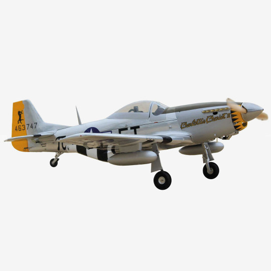 Ferngesteuertes Wärmebildflugzeug P-51D "Charlotte's Chariot II" 35cc ARF mit elektrischem Einziehfahrwerk Ferngesteuertes...