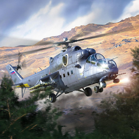 Plastikmodell des Hubschraubers Mi-35M Hind-E 1:48 Plastikmodell des...