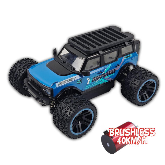 Ferngesteuertes Elektroauto Micro MHD Extreme Big Foot Blau 1:20 BRUSHLESS RTR Ferngesteuertes Elektroauto...
