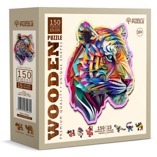 Regenbogentiger Tierpuzzle 150/15 Wooden City Regenbogentiger Tierpuzzle...