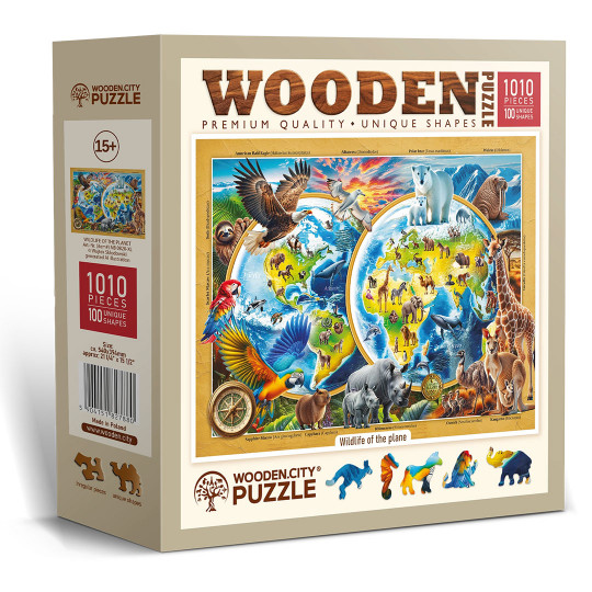 Wildlife of the Planet Tierpuzzle 1010/100 Wooden City Wildlife of the Planet...