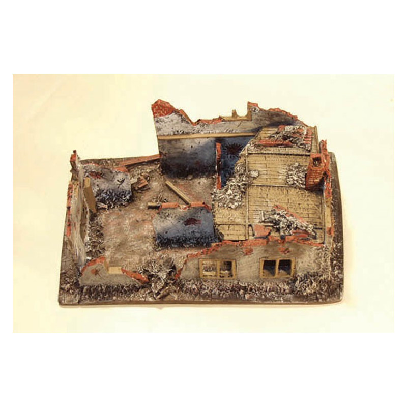 Diorama Mountte montiert und Haus in Trümmern 25/28 mm gemalt | Scientific-MHD