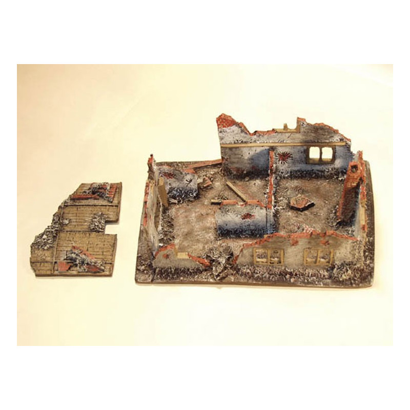 Diorama Mountte montiert und Haus in Trümmern 25/28 mm gemalt | Scientific-MHD