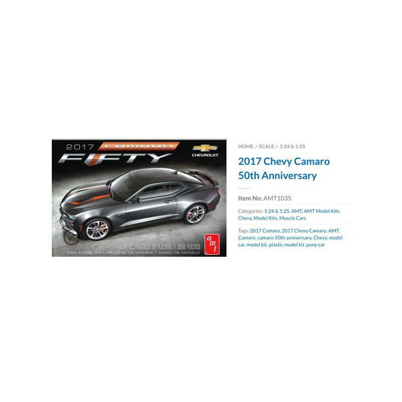 Chevy Camaro 50. 1/25 Plastikautoabdeckung | Scientific-MHD