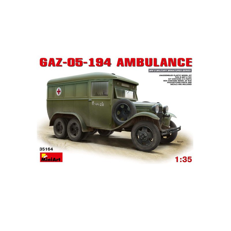 Gasplastik -LKW -Modell 05 194 1/35 Krankenwagen | Scientific-MHD